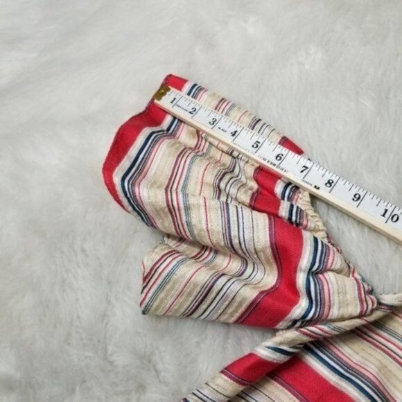 Tanya Taylor Nola Stripe Statement Flutter Sleeve Mini Shift Dress 6 - Picture 9 of 10